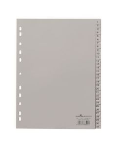 Plastový rozlišovač Durable - A4, šedý, 1-31