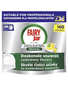 Kapsle na mytí nádobí Jar- citrón, 140 ks