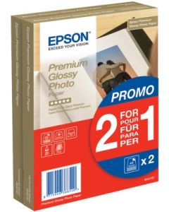 EPSON paper 10x15 - 255g/m2 - 2x40sheets - photo premium glossy (2 for 1 PROMO)