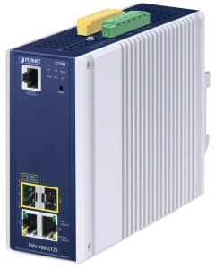 Planet TSN-900-2T2S průmyslový TSN media konvertor, 2x1Gb, 2x2.5Gb SFP,  1x RJ45-to-RS232, RING, 1588PTP, -40~75°C