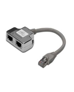 Digitus CAT 5e, 2x 1: 1, propojovací adaptér, stíněný 2x RJ45-zásuvka na 1x RJ45-Plug, délka 0,19 m