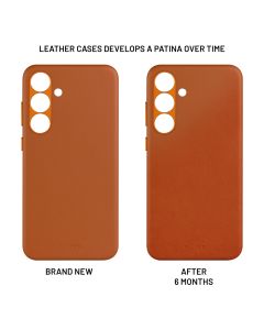 Kožený zadní kryt FIXED MagLeather s podporou MagSafe pro Samsung Galaxy S25+, hnědý