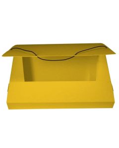 Prešpánový box na spisy s gumičkou A4, žlutý