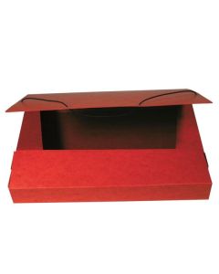 Prešpánový box na spisy  s gumičkou A4, červený