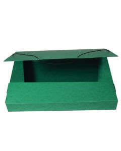 Prešpánový box na spisy s gumičkou A4, zelený