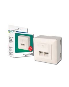 Digitus modulární dvojzásuvka CAT5E, stíněná, na omítku, bílá, LSA
