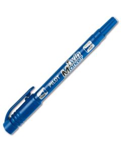 Permanentní popisovač Pilot Twin, dvouhrotý, modrý