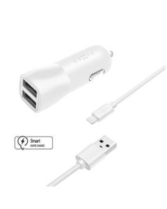 FIXED 2xUSB, USB/Lightning,1m MFI, 15W, bílá