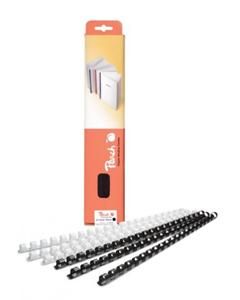 PEACH/OEM Vazací hřbet plastový A4 průměr 8mm černý 25ks