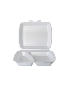 Plastové termo menuboxy - 2-dílné, bílé, 100 ks