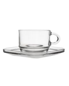 Hrnky s podšálky Orion Cozy - sklo, 270 ml, 6+6 ks