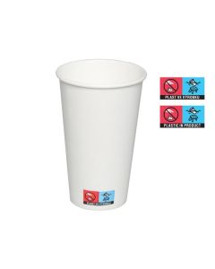Papírové kelímky - 500/600 ml, bílé, 50 ks