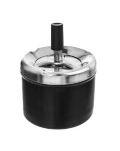 Popelník se zásobníkem - otočný, kov, prům. 9 cm