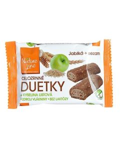 Celozrnné sušenky Duetky - jablka, bez laktózy,50g
