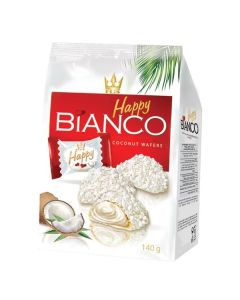 Oplatky Happy Bianco - kokosová náplň, 140 g