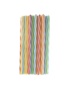 Brčka - plast, 22 cm, spirála, mix barev, 50 ks