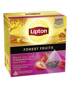 Černý čaj Lipton - pyramidy,červ.ovoce, 20x 1,7 g