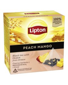 Černý čaj Lipton - pyramidy,broskve/mango,20x 1,7g
