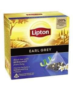 Černý čaj Lipton - pyramidy, Earl Grey, 20x 1,7 g