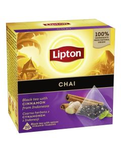 Černý čaj Lipton - pyramidy, příchuť chai, 20x1,7g