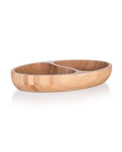 Miska dělená Brillante Bamboo - dřevo, 24x13,5x4cm
