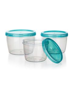 Sada plast.dóz ACASSA - čiré, barev.víko, sada 3ks
