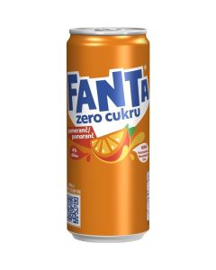 Fanta pomeranč Zero - plech, 24x 0,33 l