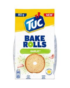 Slané krekry Tuc Bake Rolls - česnekové, 80 g