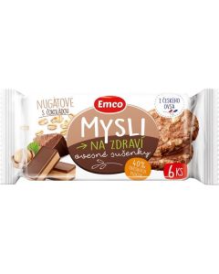 Ovesné sušenky Emco - nugátové s čokoládou, 60g
