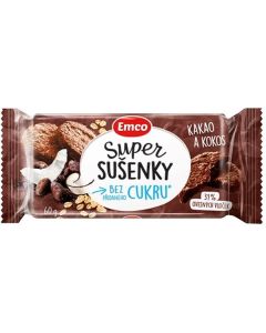 Ovesné sušenky Emco kakao-kokos 60 g, bez cukru