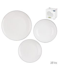 Jídelní sada Decora - porcelánová, kulatá, 18 ks