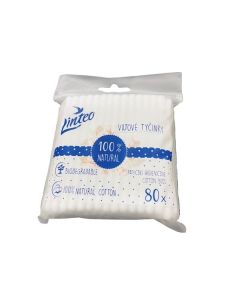 Vatové tyčinky Linteo - papírové, 80ks