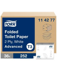 Skládaný toaletní papír Tork - T3, 9 072 útržků