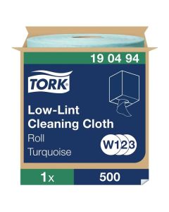 Průmyslové utěrky Tork - Low Lint, tyrkysové, W1-3