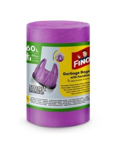Pytle na odpad Fino -s uchy,60l,13mic,60ks,fialové