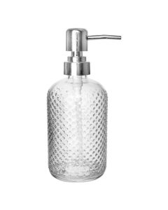 Dávkovač mýdla Orion - skleněný, průhledný, 450 ml