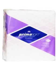 Papírové ubrousky PrimaSOFT - 1vrstvé, bílé,100 ks