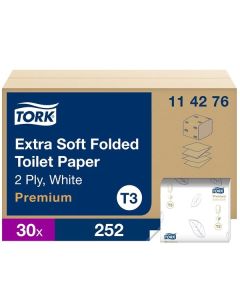 Skládaný toaletní papír Tork T3- 2vrstvý,30x252 ks