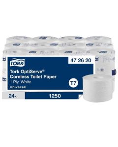 Bezdutinkový toaletní papír Tork, 1vrstvý, 24 rolí