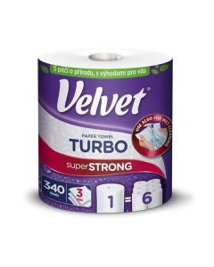 Kuchyňské utěrky Velvet Turbo - 3vrstvé, 1 role
