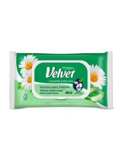 Vlhčený toaletní papír Velvet Camomile - 48 ks
