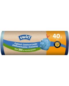 Pytle na odpad Swirl – zatah.,40l,28mic,12ks,modré