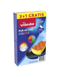 Houbičky na nádobí Vileda PUR active Colors - 4 ks