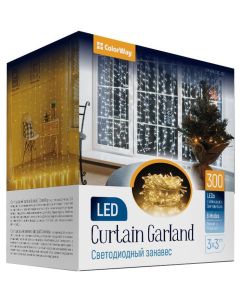 COLORWAY LED girlanda/ vnitřní / 300 LED / délka 3 x 3m / teplá bílá/ AC 220V