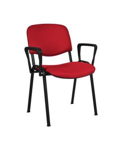 Konferenční židle ISO N s područkami - červená, ko