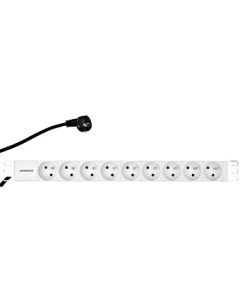 Napájecí panel PDU 19", 9x ČSN, 1U, kabel 2 m