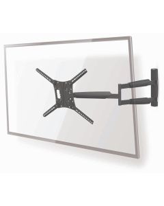 NEDIS nástěnný TV držák/ 13 - 86"/ nosnost 60 kg/ náklon 15°/ otočný 0 - 180°/ Full Motion/ ocel/ černý