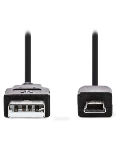 NEDIS kabel USB 2.0/ zástrčka USB-A - zástrčka USB Mini-B 5 pinů/ černý/ bulk/ 3m