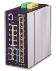 Planet IGS-6325-8T8S4X průmyslový L3 switch, 8x1Gb, 8x2.5Gb SFP + 4x10Gb SFP+, 12-48VDC, -40~75°C, IP30, fanless