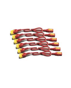 Power Cord Kit (6 ea), Locking, C13 TO C14, 0.6m, Red